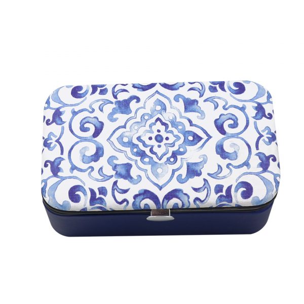 Morocco blue deluxe jewellery travel case