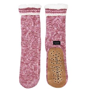 Grey knit slipper socks - Wicked Sista