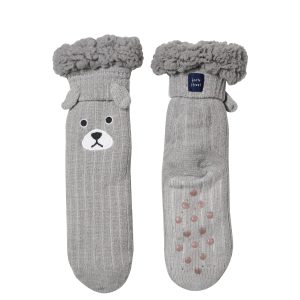 Mister charcoal chunky knit slipper socks - Wicked Sista
