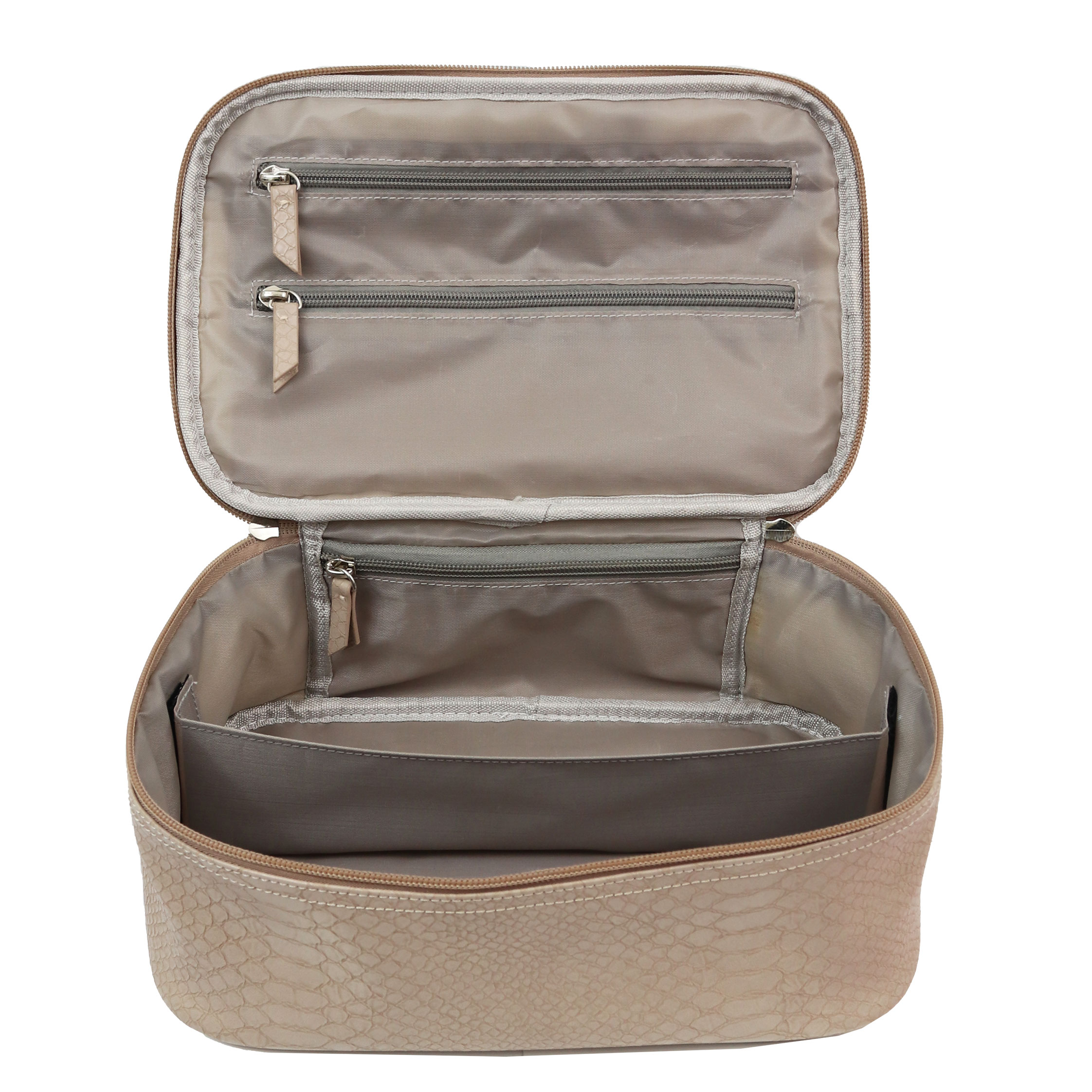 Moc croc natural medium beauty case - Wicked Sista | Cosmetic Bags ...