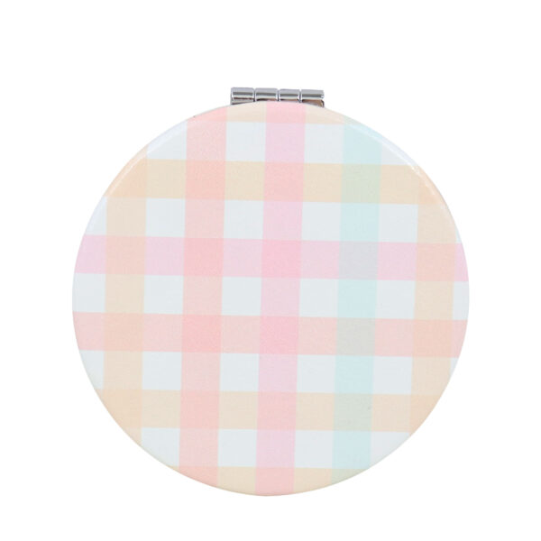 Pastel gingham compact mirror