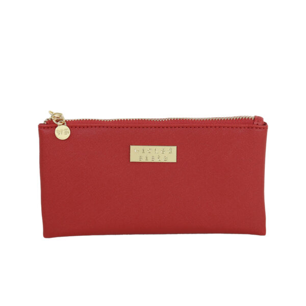 Premium red small flat purse